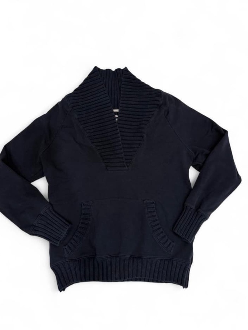 Men's Shawl Collar Pullover Sweater - Navy